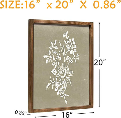 Framed Boho Wall Art Set of 4 for Wooded Minimalist Botanical Print Wall Art - Image 6