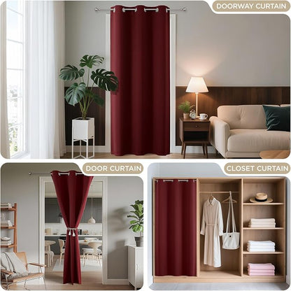 Joydeco Blackout Door Curtain for Doorway Privacy 84 Inches Long, Grommet - Image 4