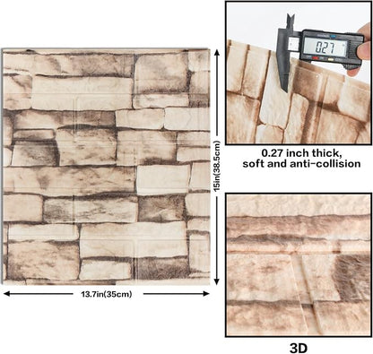 20PCS 3D Wall Panels Peel and Stick Foam, Self-Adhesive Decorative 3D Brick - Image 3