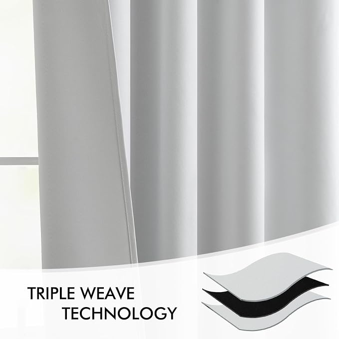 MIULEE Back Tab Light Blocking Curtains 108 Inch Long 2 Panels Set - Image 7