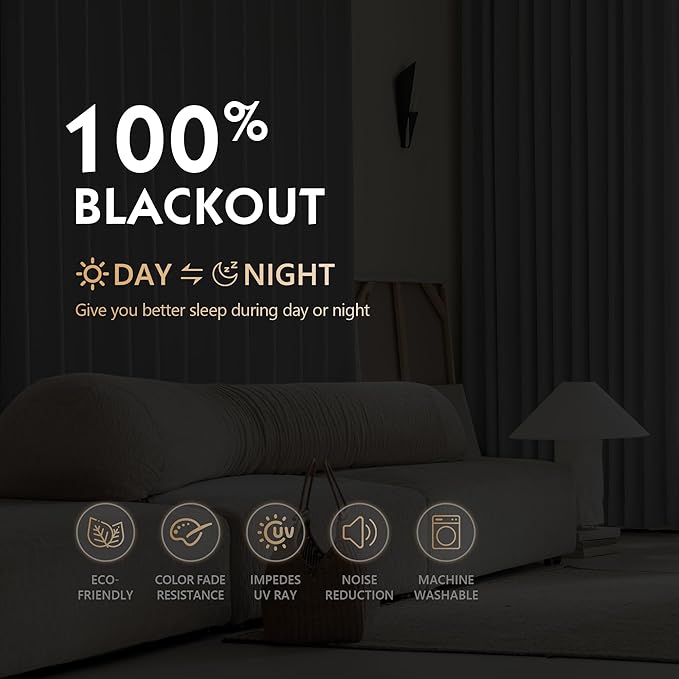 FMFUNCTEX 100% Blackout Curtains - Image 4