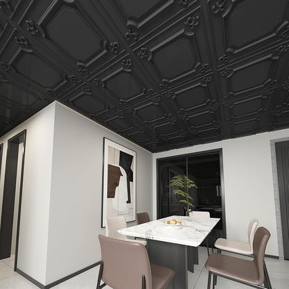 Art3d Drop Ceiling Tiles 24x24 in Black, Wainscoting Panels Glue Up 2x2 - Image 2