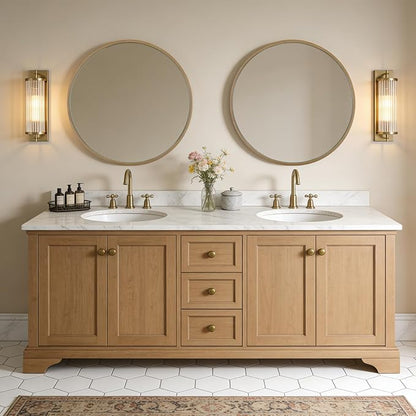 WallBeyond Round Mirror with Wood Frame - Image 4
