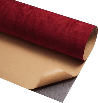 Garnet Velvet Wallpaper Peel and Stick Fabric Felt Wallpaper Wrinkled Textured - Image 9