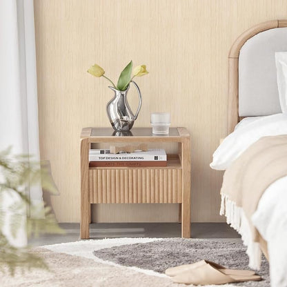Beige Grasscloth Peel and Stick Wallpaper - Image 4