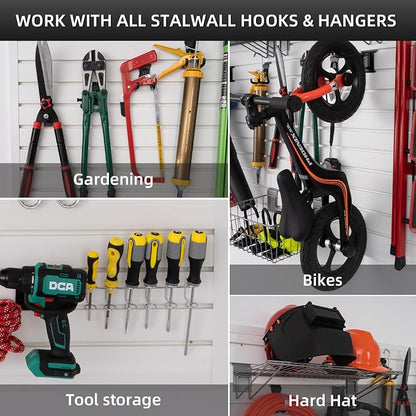 Slatwall Panel Garage Organizer, Heavy Duty Wall Mounted PVC Slat Wall Panels - Image 4
