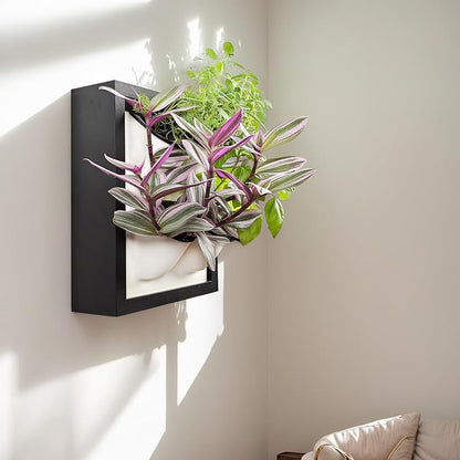 Wall Garden 4 Vertical Wall Planter, 4 Pots Wood Frame Self Watering Living - Image 6