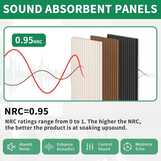 Wood Slat Acoustic Panels, 2 Pack 47.2" x 23.6"/ 120 x60cm Wood Wall Panels - Image 2