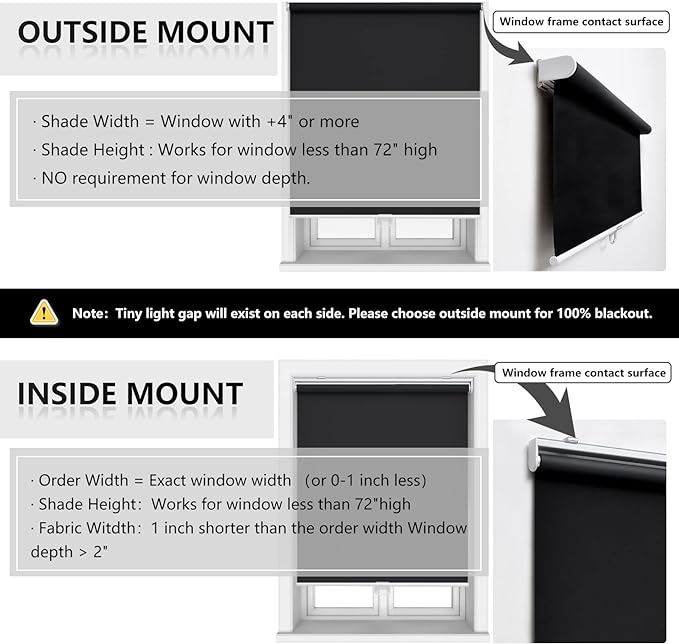 AOSKY Cordless Roller Shades Blackout Blinds - Image 7
