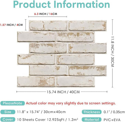Commomy 3D Peel and Stick Brick, Ultralight Thin PVC Faux Brick Wall Panels - Image 5
