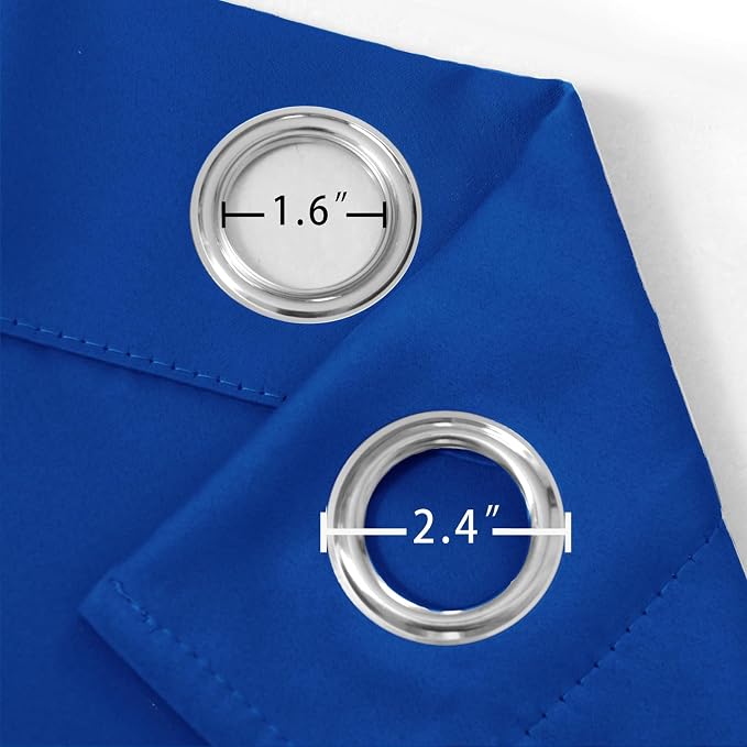 LEMOMO Blackout Curtains 66 x 72 Inch Long Royal Blue Curtains Set of 2 Panels - Image 5