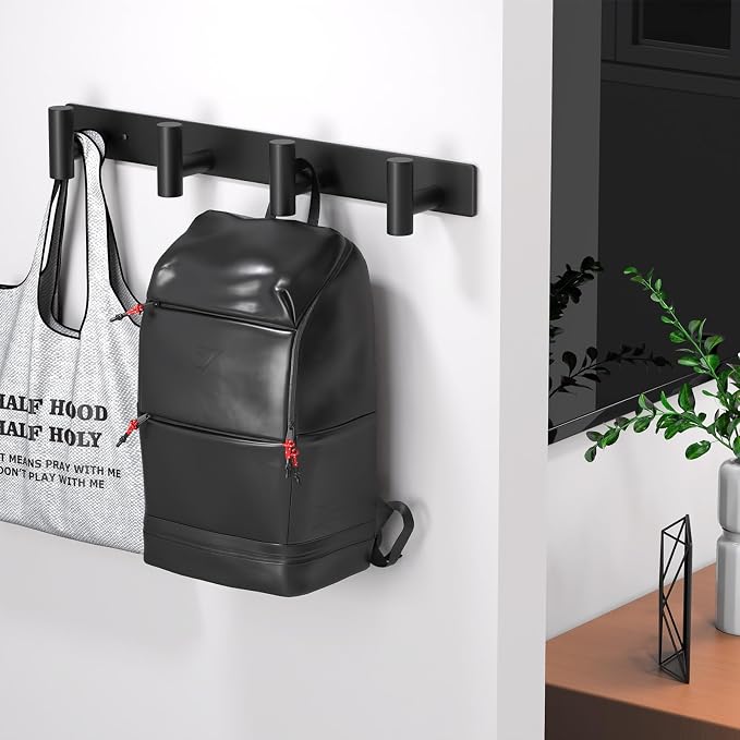 Coat Rack Wall Mounted-4 Hooks, Heavy Duty Stainless Steel Wall Hooks - Image 6