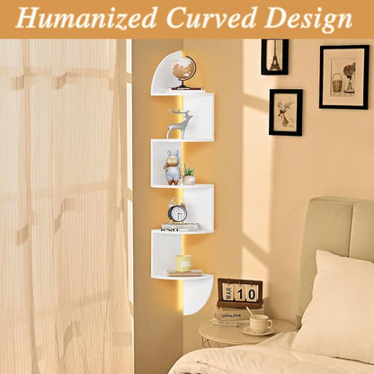 Waipfaru Corner Shelf, 5 Tier Bookshelf - Image 6