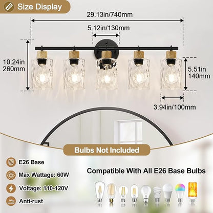 MOKATNG Bathroom Light Fixtures, 5-Light Coastal Vanity Lights - Image 2