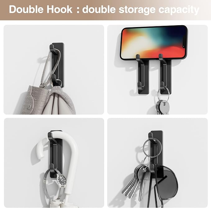 Self Adhesive Wall Hooks for Hanging: Extra Strong 13 LB, Hook for Coat - Image 3