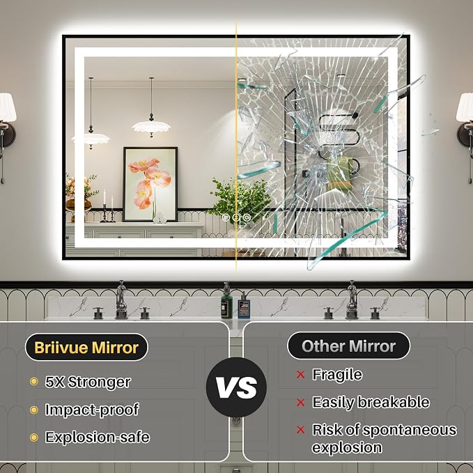 48x30 Inch LED Bathroom Mirror - Image 7