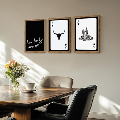 Western Wall Art Set of 3, Southwestern Cowboy Playing Card Wall Decor - Image 4