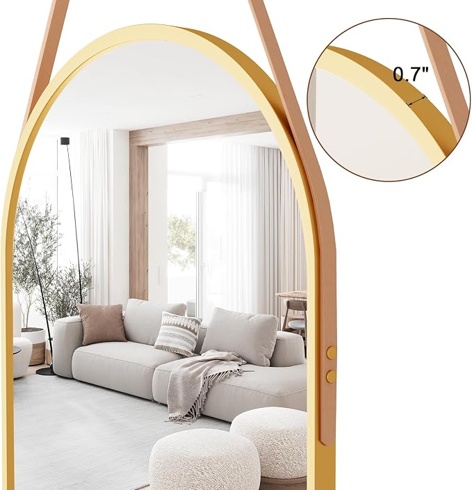Full Length Mirror, Arched Wall Mounted Mirror, Wall Mirrors Full Length - Image 5