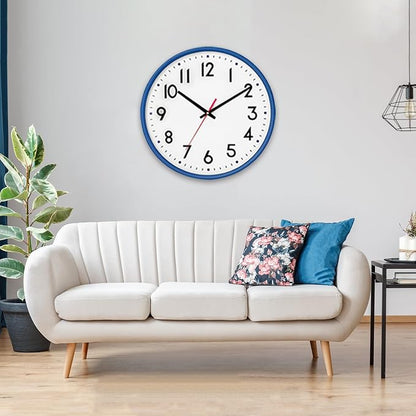 HZDHCLH Wall Clock Blue, Silent Wall Clocks Battery Operated 12 Inch Modern Non - Image 6