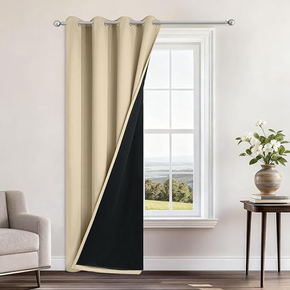 Yakamok 100% Blackout Curtains 96 Inches Long, 2 Thick Layers Heat and Full by Yakamok