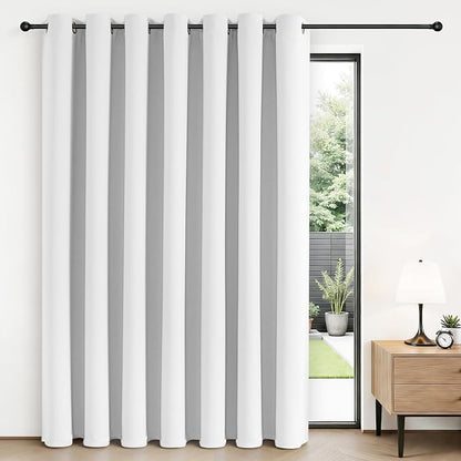 Joydeco Blackout Patio Sliding Door Curtains 90 Inches Long, Grommet Privacy by JOYDECO