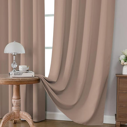 CUCRAF Khaki Blackout Curtains 72 inch Length 2 Panels Set, Rod Pocket Room - Image 5
