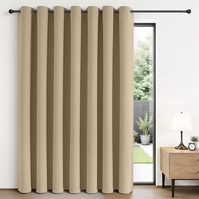 Joydeco Blackout Patio Sliding Door Curtains 96 Inches Long, Grommet Privacy by JOYDECO