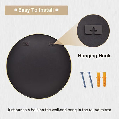 HARRITPURE Round Mirror 30 Gold Wall Mounted Circle Mirrors Vanity Mirror - Image 5