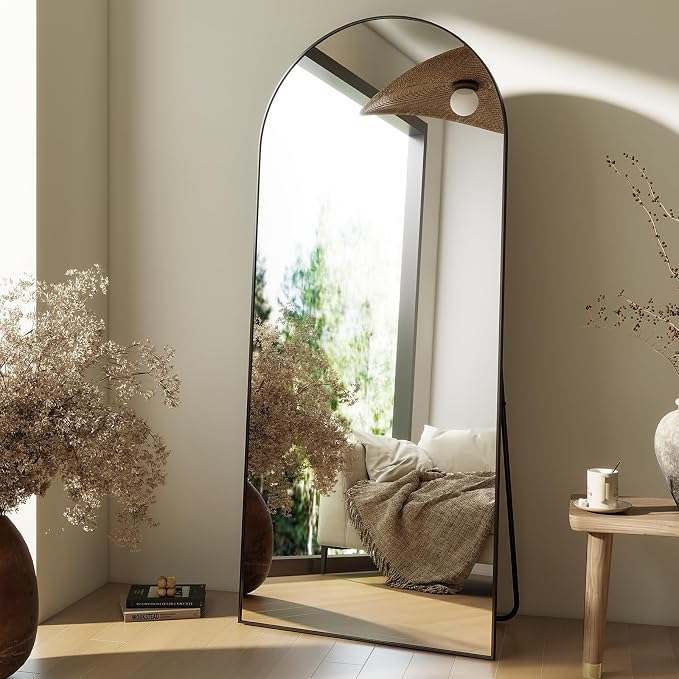 HARRITPURE 64"x21" Full Length Mirror, Arched Full Mirror, Free Standing - Image 3