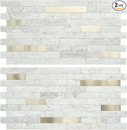 AULIGET 2 Sheets Faux Stone Peel and Stick Backsplash by AULIGET
