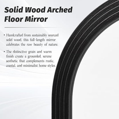 Antok Full Length Mirror 82"×44" Floor Mirror Standing Tall Mirror, Arched - Image 4