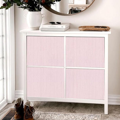 Pink Grasscloth Peel and Stick Wallpaper Vintage Texture Removable Waterproof - Image 8