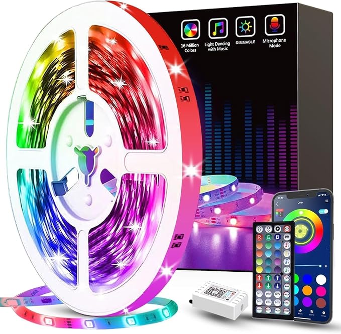 Tenmiro 50ft Led Strip Lights, Tenmiro Smart Led Lights Strip Music Sync Color by Tenmiro