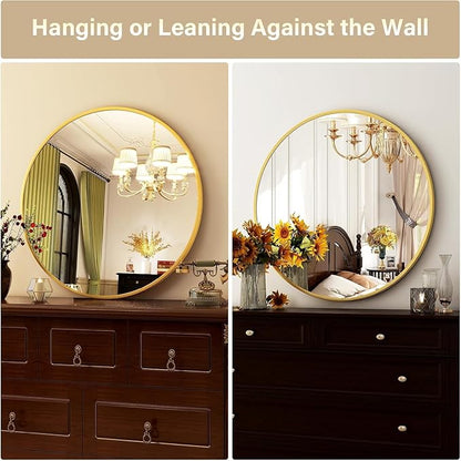 HARRITPURE Round Mirror 36 Gold Wall Mounted Circle Mirrors Vanity Mirror - Image 5