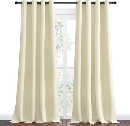 NICETOWN Beige Room Darkening Curtains 90" Long - Image 2