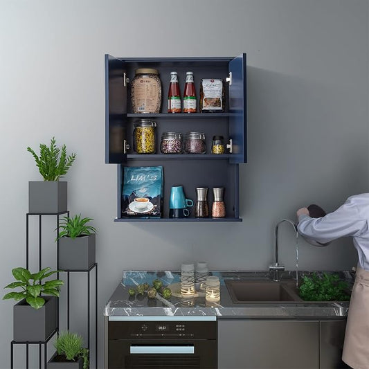 VANIRROR Navy Blue Bathroom Cabinet Wall Mounted - Image 2