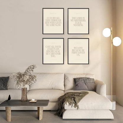 Locomiss Beige Christian Wall Art Decor Posters, Modern Bible Verse Prints - Image 6