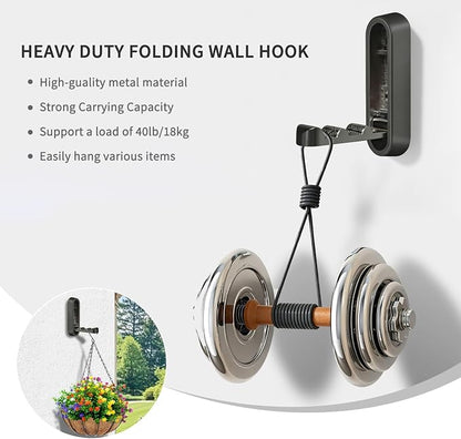 2PCS Foldable Wall Hooks, Flip Down Design - Image 4