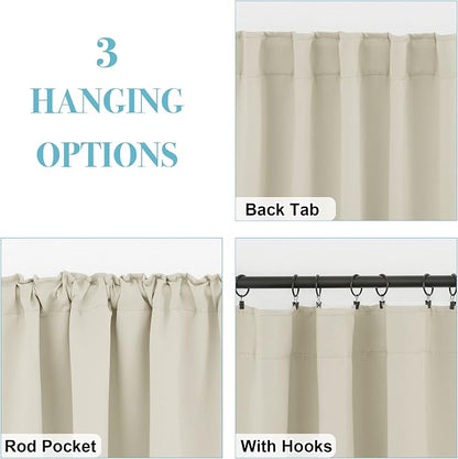 RYB HOME Blackout Curtains for Bedroom, Window Shades Thermal Insulating - Image 2