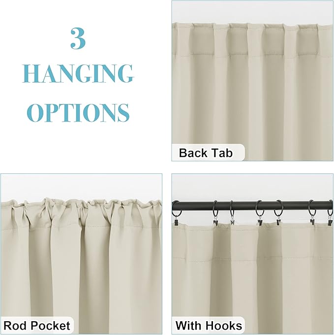 RYB HOME Blackout Curtains for Living Room, Privacy Thermal Insulating Window - Image 2