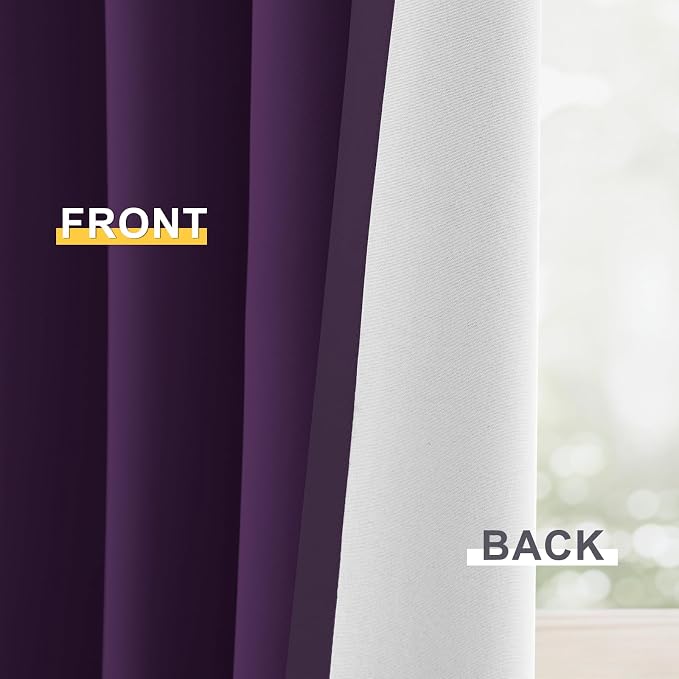 Yakamok 100% Blackout Curtain Panels 84 inches Cold and Light Blocking Drapes - Image 6