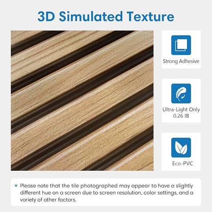 COMSTICKC 3D Faux Wood Wall Sticker, Peel and Stick Wall Covering, DIY - Image 3