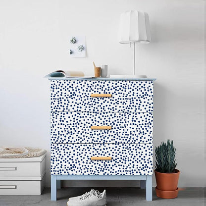 Jeweluck Blue Polka Dot Peel and Stick Wallpaper Blue and White Contact Paper - Image 9