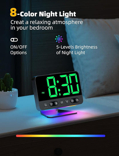 Odokee Digital Alarm Clocks for Bedrooms: Large Bold Number 5 Brightness Dimmer - Image 5