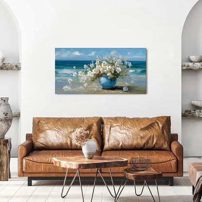 AIYISU Vintage Flowers Canvas Wall Art White Blossom Painting Retro Flowers in - Image 4
