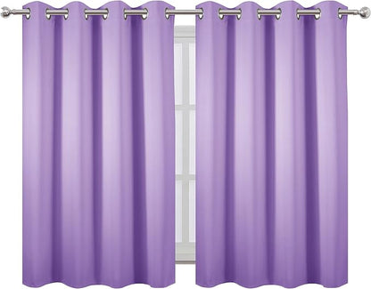 LEMOMO Lavender Blackout Curtains 52 x 54 Inch Length/Set of 2 Curtain - Image 2
