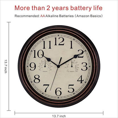 Foxtop Indoor Outdoor Waterproof Wall Clock - Image 2