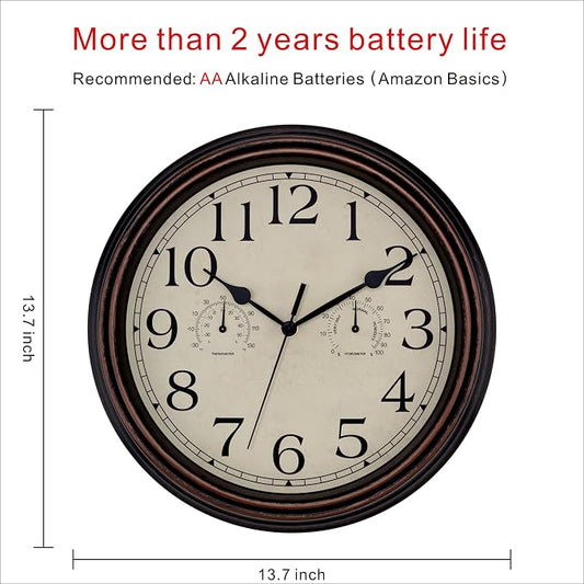 Foxtop Indoor Outdoor Waterproof Wall Clock - Image 2