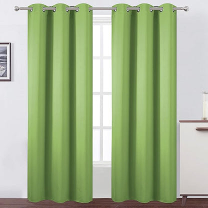 LEMOMO Light Green Blackout Curtains/42 x 84 Inch/Set of Two Panels Grommet by Lemomo