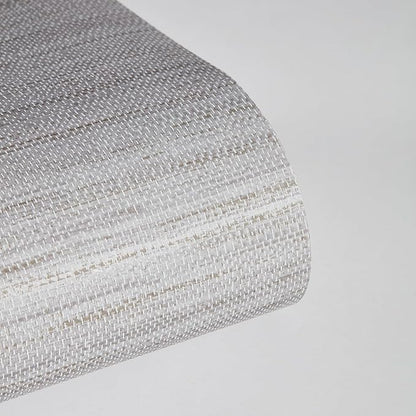 Tempaper Textured Pewter Grey Horizontal Faux Grasscloth Removable Peel and - Image 9